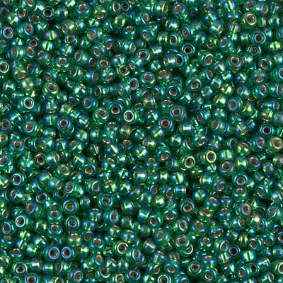 Miyuki rocailles 11-1016 Silver lined green AB 11/0 (2mm) - 5 gram