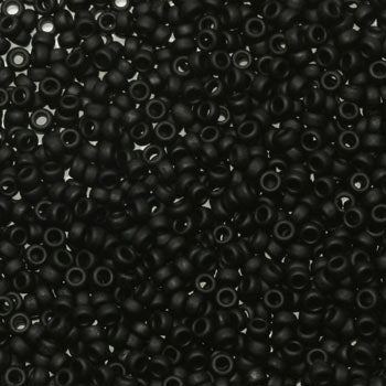 Miyuki rocailles 15/0 Opaque matte black 15-401F