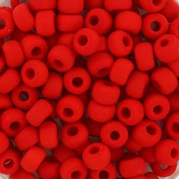 Miyuki rocailles 6-408F Matte opaque red 6/0 (4mm) - 5 gram