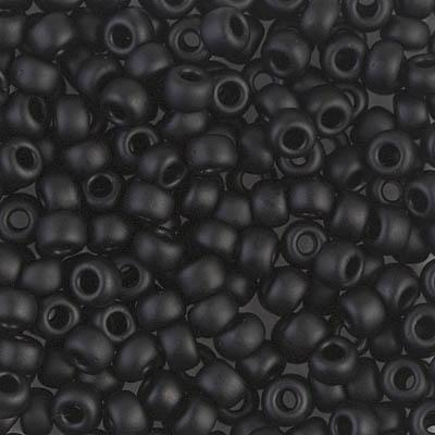Miyuki rocailles 6-401F Opaque matte black 6/0 (4mm) - 5 gram