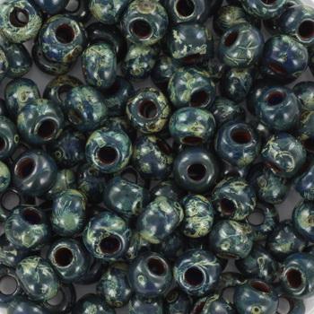 Miyuki rocailles 6-4516 Opaque picasso dark teal 6/0 (4mm) - 5 gram