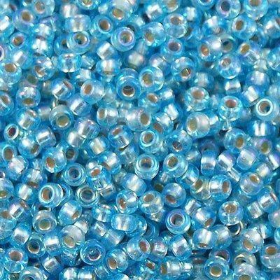 Miyuki rocailles 6-1018 Silverlined aqua AB 6/0 (4mm) - 5 gram