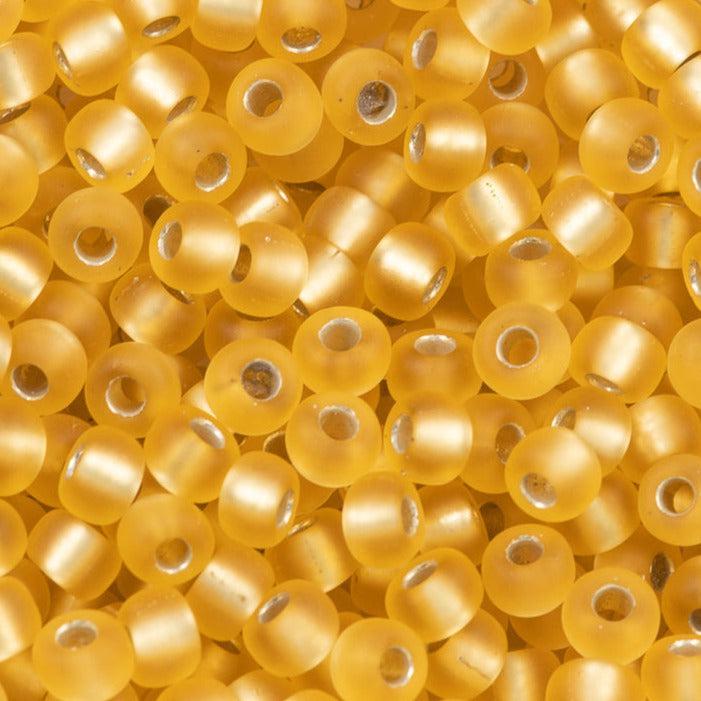 Miyuki rocailles 6-3F Silverlined matte gold 6/0 (4mm) - 5 gram