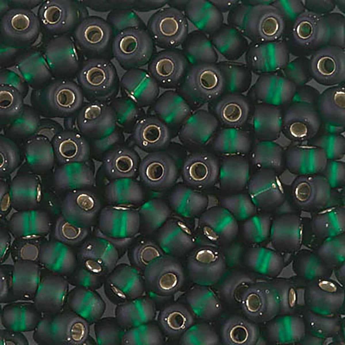 Miyuki rocailles 6-27F matt silverlined emerald 6/0 (4mm) - 5 gram