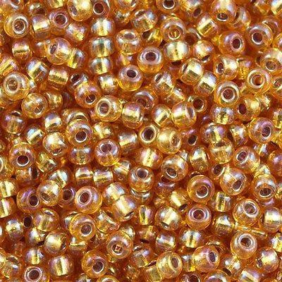 Miyuki rocailles 8-1004 Silverlined dark gold AB 8/0 (3mm) - 5 gram