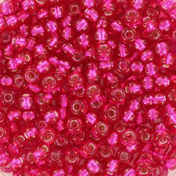 Miyuki rocailles 8/0 (3mm) silverlined dyed raspberry 8-1436 - 5 gram