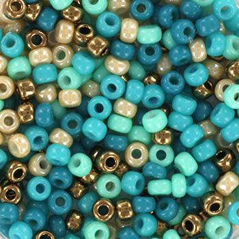 Miyuki rocailles 8-Mix31 Mix blue beach 8/0 (3mm) - 5 gram