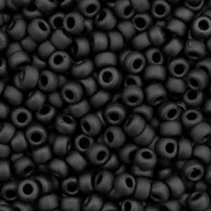 Miyuki rocailles 8-401F Opaque matte black 8/0 (3mm) - 5 gram
