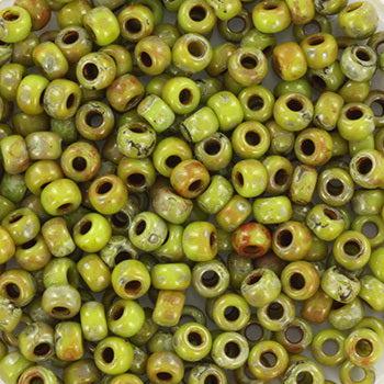 Miyuki rocailles 8-4515 opaque picasso chartreuse 8/0 (3mm) - 5 gram