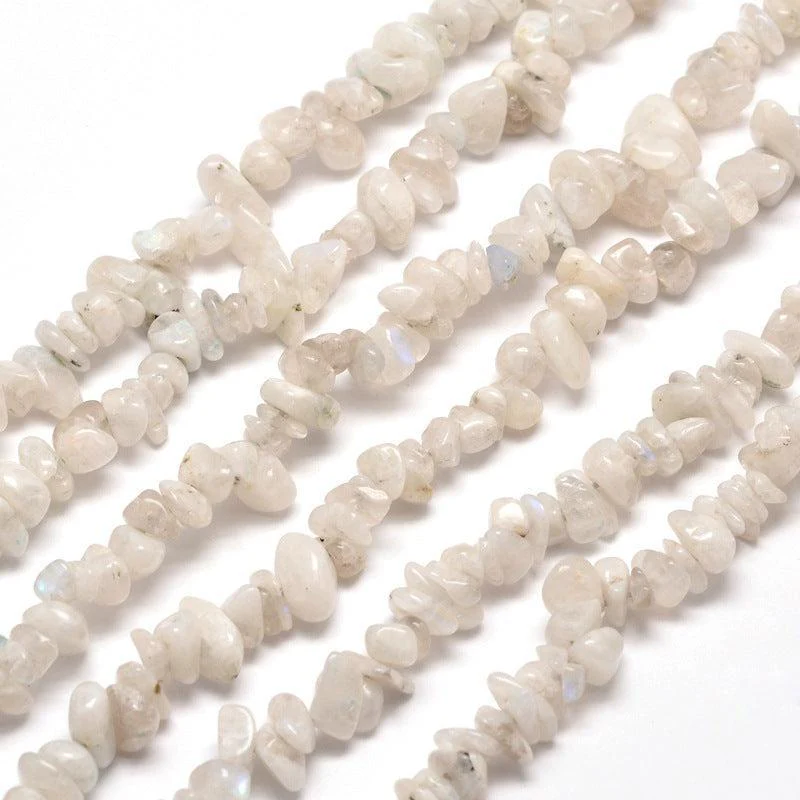 Natuursteen chips Natural Rainbow Moonstone 5x8mm - ± 20 cm