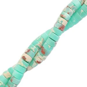 Natuursteen disc rond plat Marble turquoise green 4mm - 5 stuks