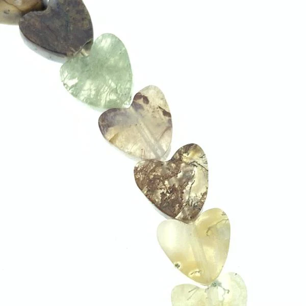 Natuursteen kraal hart plat Indian Agaat 6mm