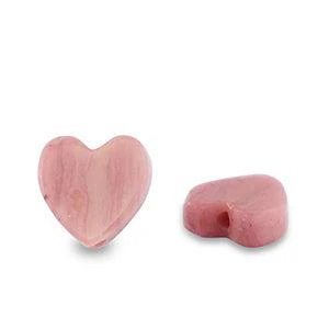 Natuursteen kraal hart Vintage rose 6mm
