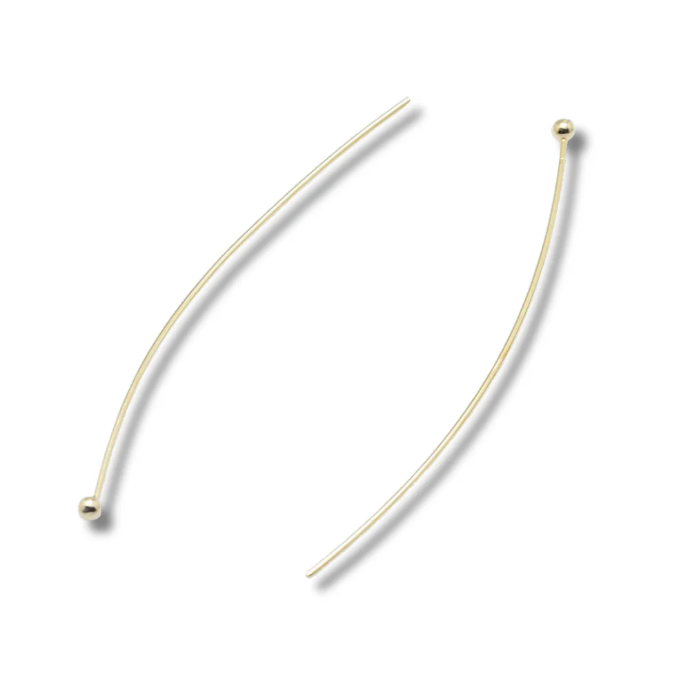 Nietstiften boletje 18k Gold plated 35x0.6mm - 9 stuks - Image 2
