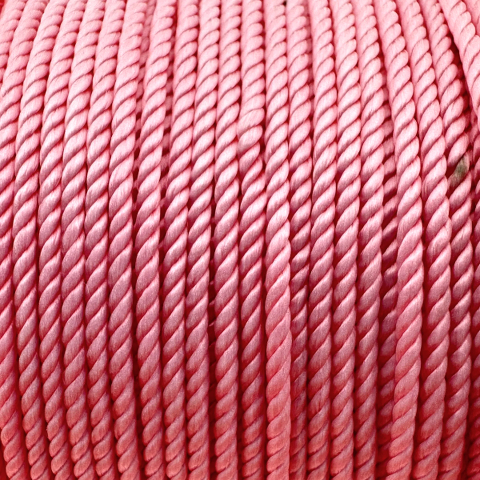 Nylon gedraaid koord lichtroze 2mm - 2 meter