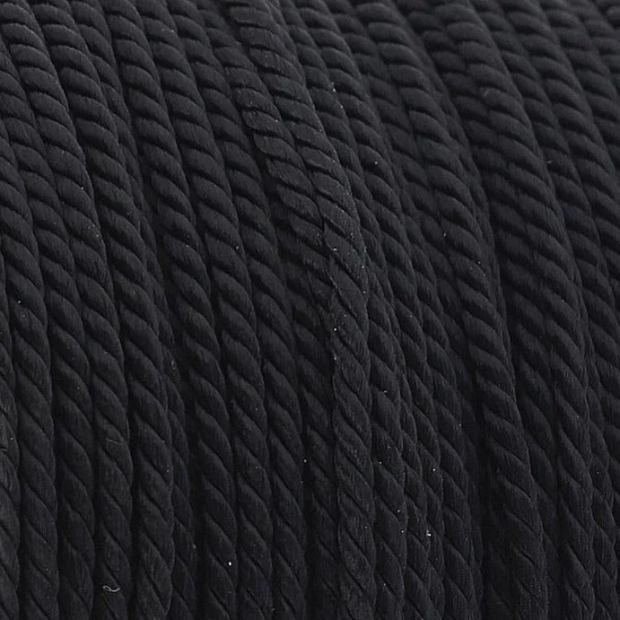 Nylon gedraaid koord zwart 2mm - 2 meter