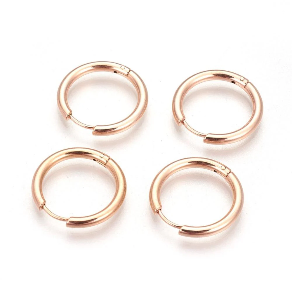 Oorbel Hoop RVS Rosegold 12mm - per paar - Image 2