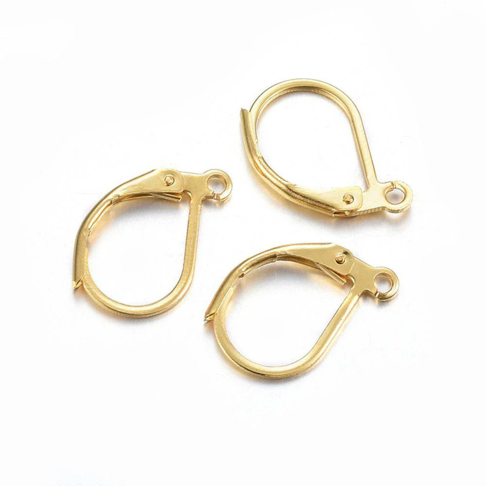 Oorbellen RVS 24K goud 15x10x2mm- per paar - Image 2