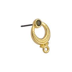 Oorbellen grey 24K goud 7x13mm- per paar