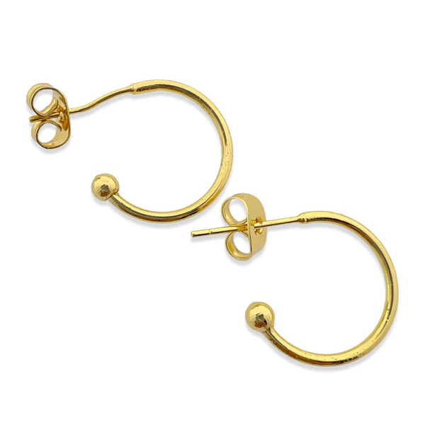 Oorbellen hoop 18K gold plated 14mm - 1 paar