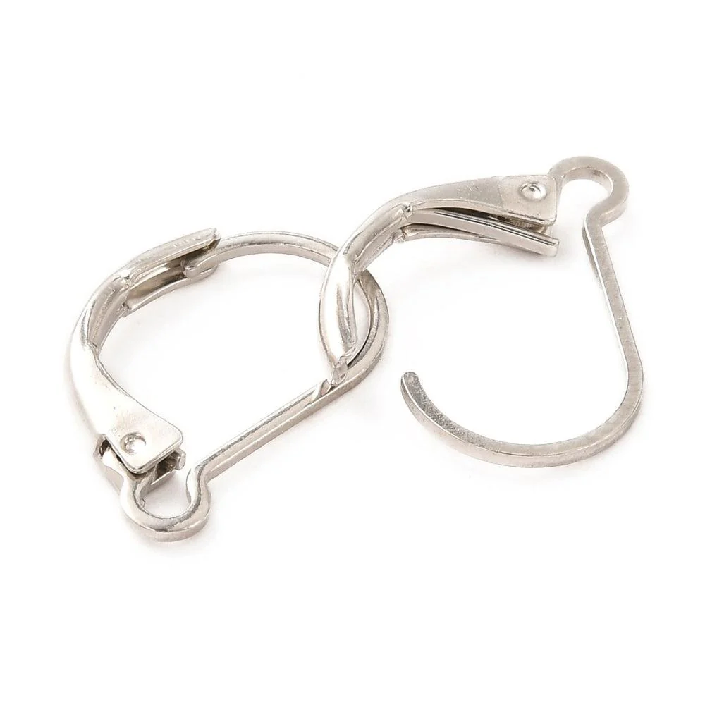 Oorbellen met oog zilver 16x12mm - per paar - Image 2