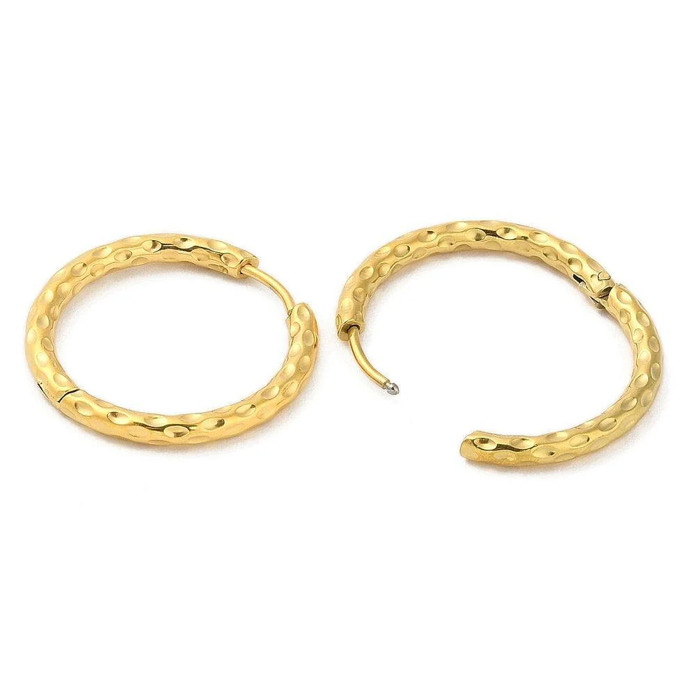 Oorbellen RVS 18K goud hoop 24mm - per paar - Image 2