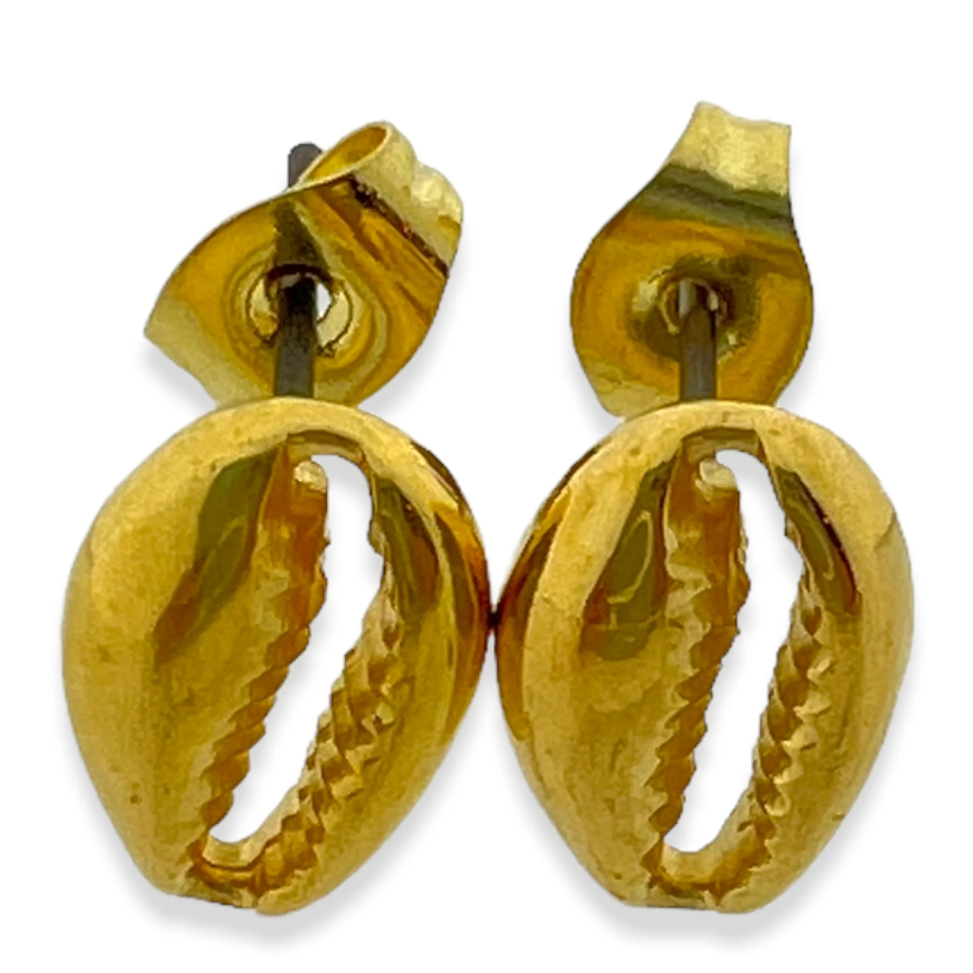 Oorbellen schelp goud stainless steel 11mm