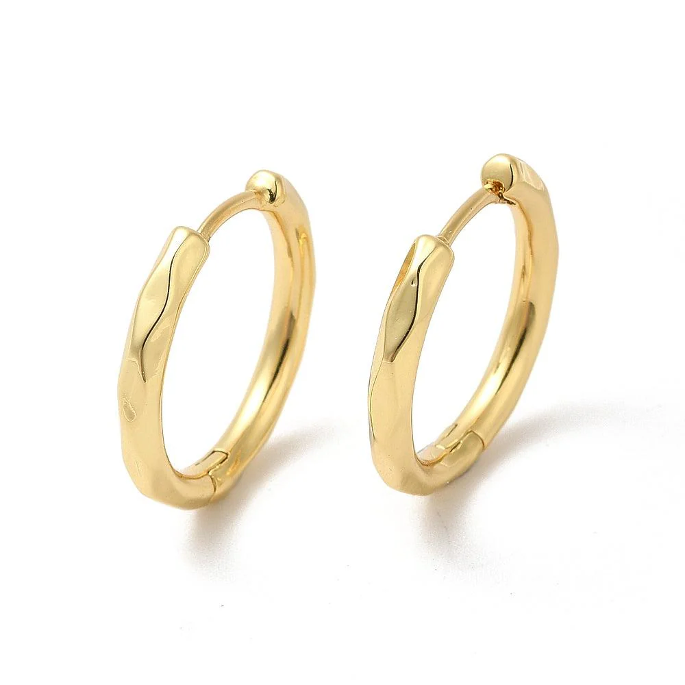Oorringen bamboo look 18K Gold plated 19x3mm - 1 paar