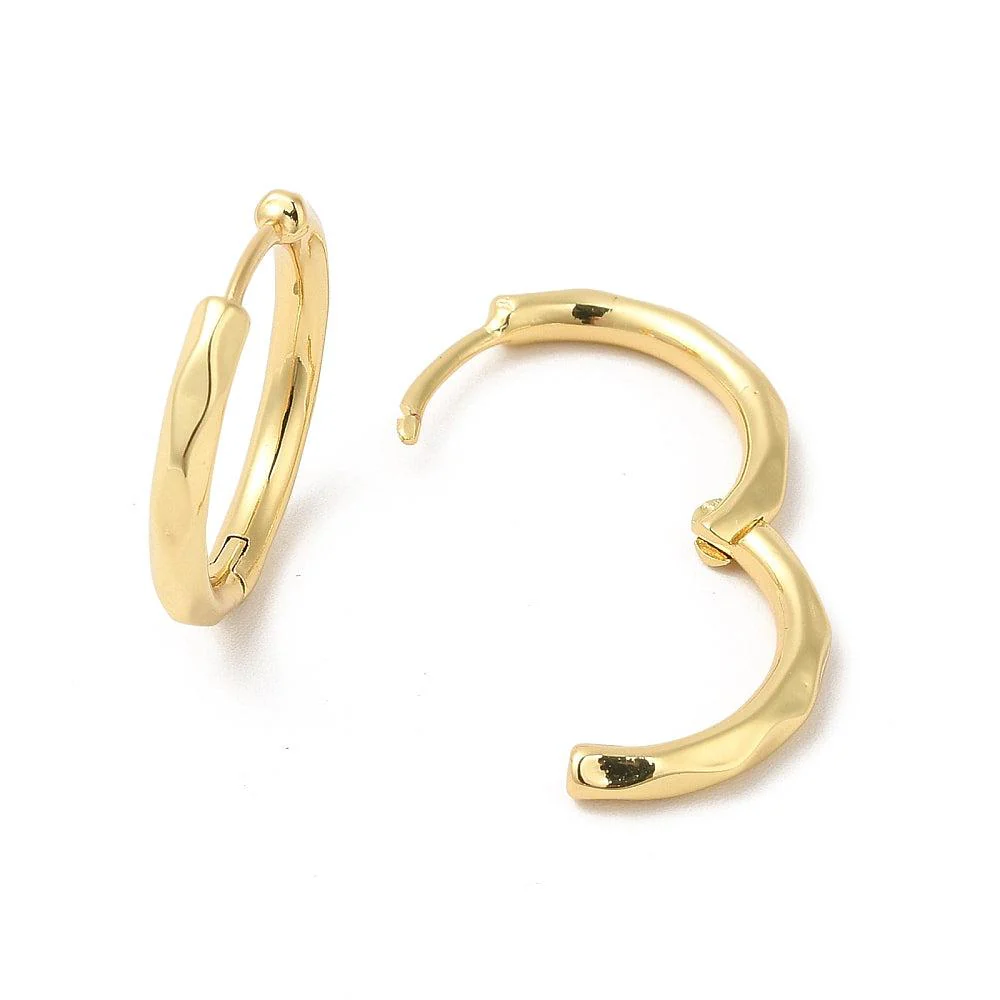 Oorringen bamboo look 18K Gold plated 19x3mm - 1 paar - Image 2