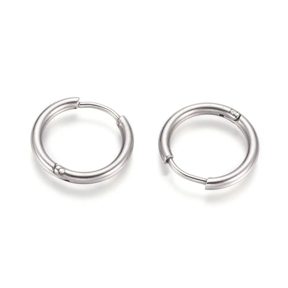 Oorringen creolen rond zilver RVS 17x2mm - per paar