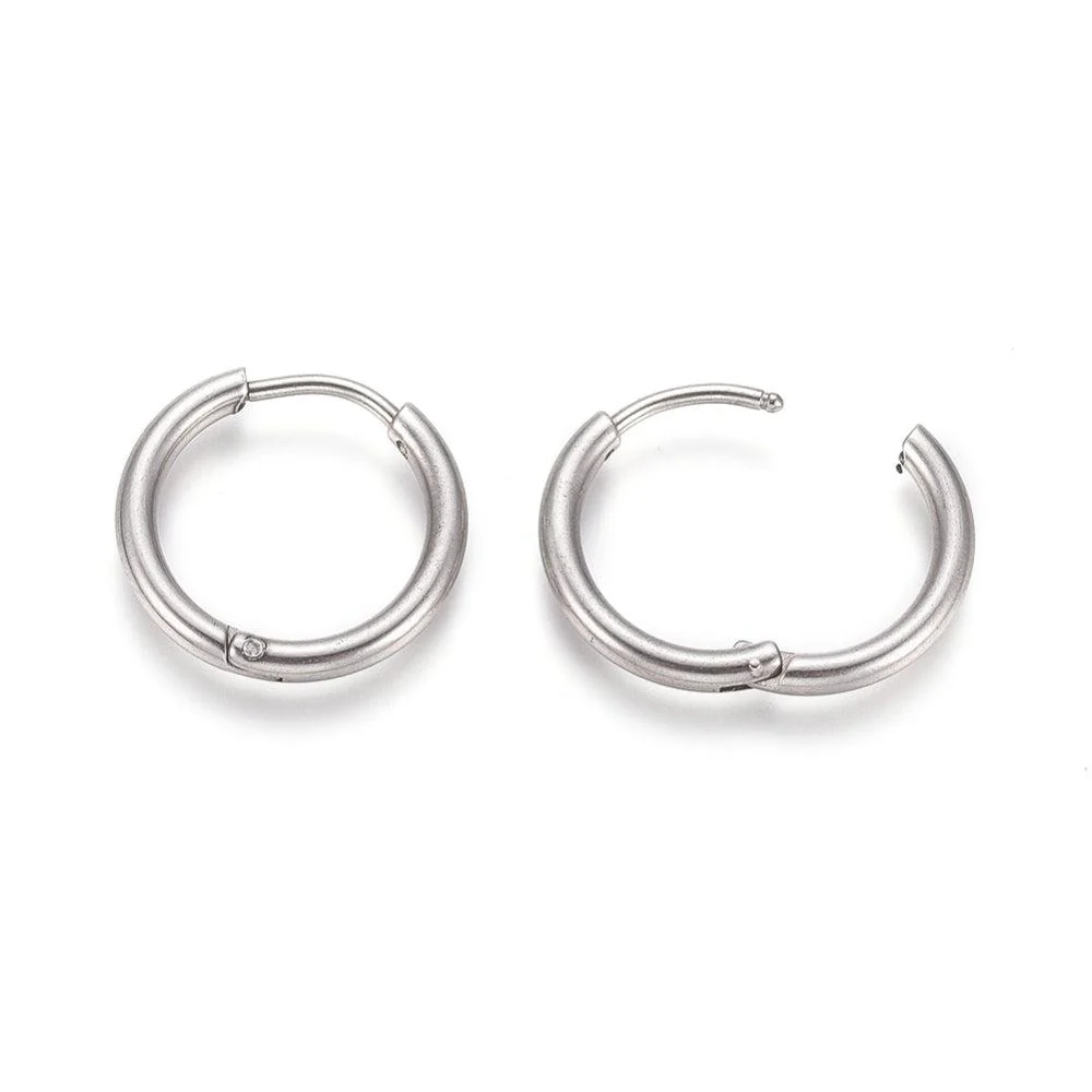 Oorringen creolen rond zilver RVS 17x2mm - per paar - Image 2