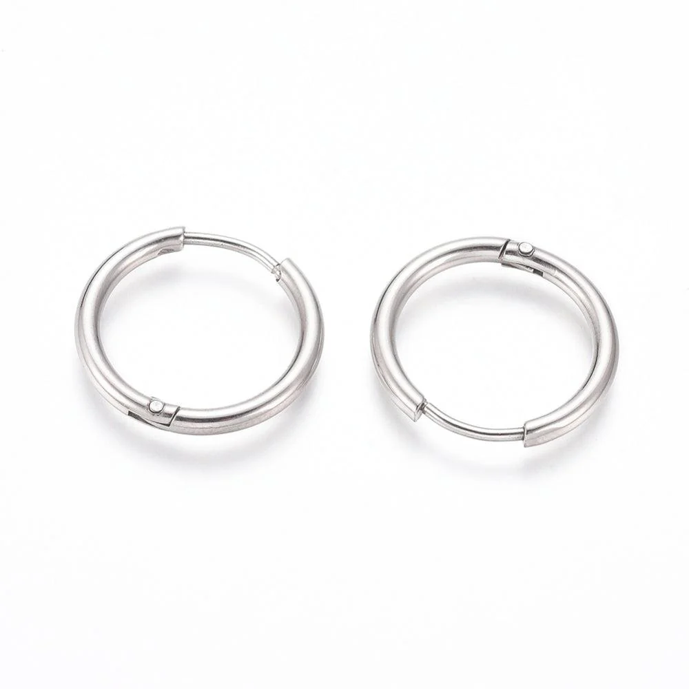 Oorringen creolen rond zilver RVS 19x2mm - per paar