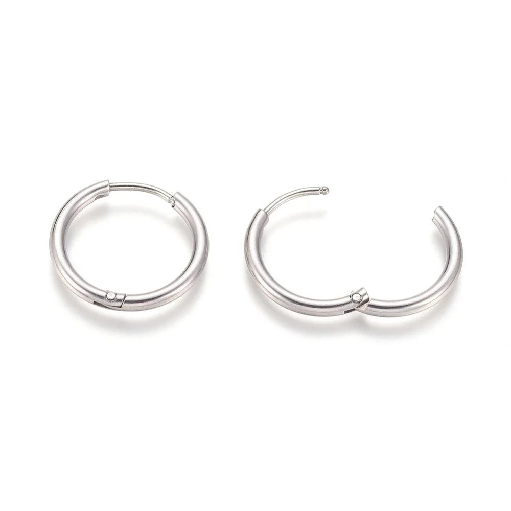 Oorringen creolen rond zilver RVS 19x2mm - per paar - Image 2