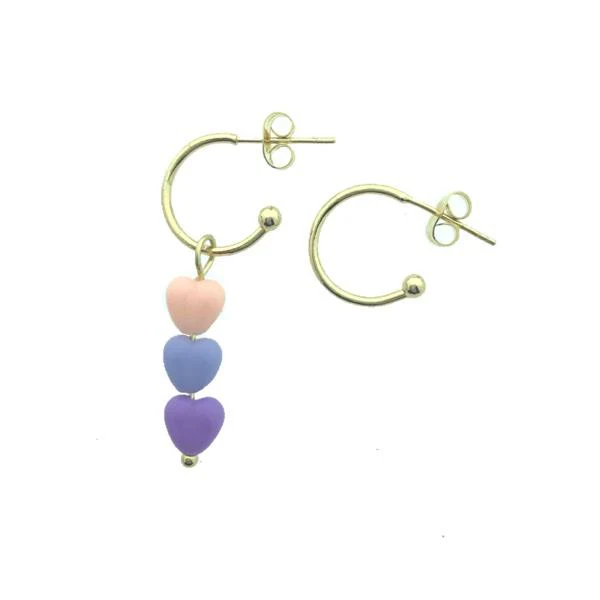 Oorringen met bolletje 18K Gold plated 16x3mm - 1 paar - Image 2