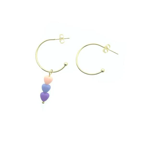 Oorringen met bolletje 18K Gold plated 26x3mm - 1 paar - Image 2