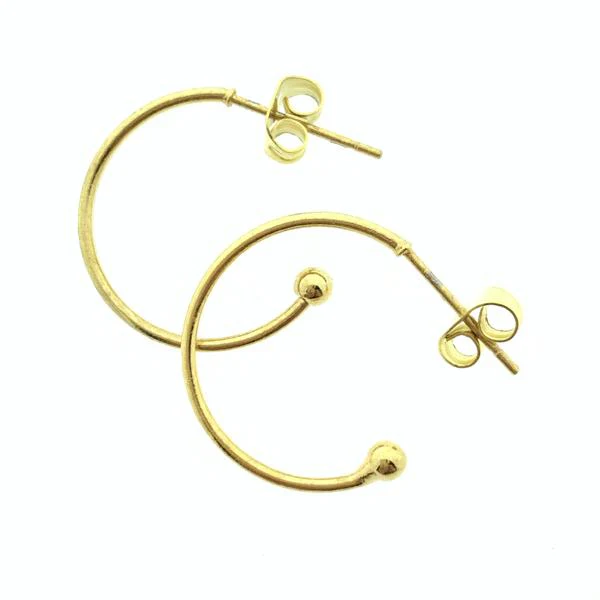 Oorringen met bolletje 24kr Goud DQ 20x1,2mm - 1 paar