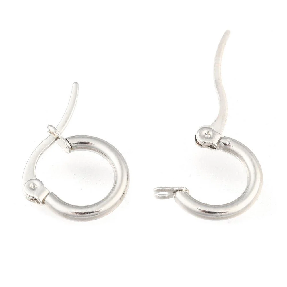 Oorringen rond zilver RVS 12x2mm - per paar - Image 2