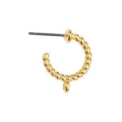 Oorstekers Bubbly Hoop met oogje 19mm goud 24kr plated DQ + Achterkantjes