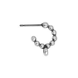Oorstekers Bubbly Hoop met oogje Zilver DQ + Achterkantjes