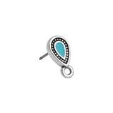 Oorstekers druppel met oogje Turquoise-Zilver DQ + Achterkantjes