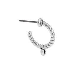 Oorstekers Twist Hoop met oogje Zilver DQ + Achterkantjes