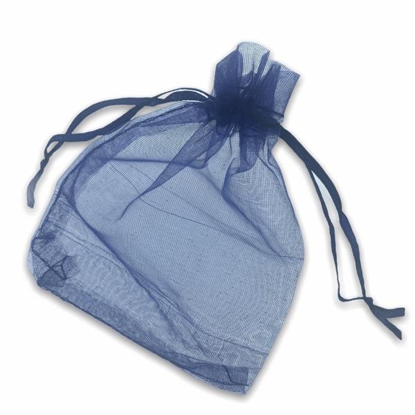 Organza zakjes donkerblauw 12x10cm - 5 stuks