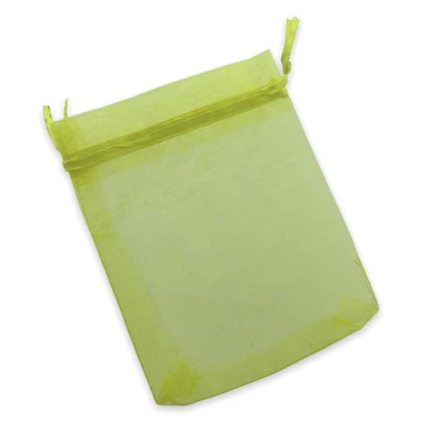 Organza zakjes geel 12x9cm - 5 stuks
