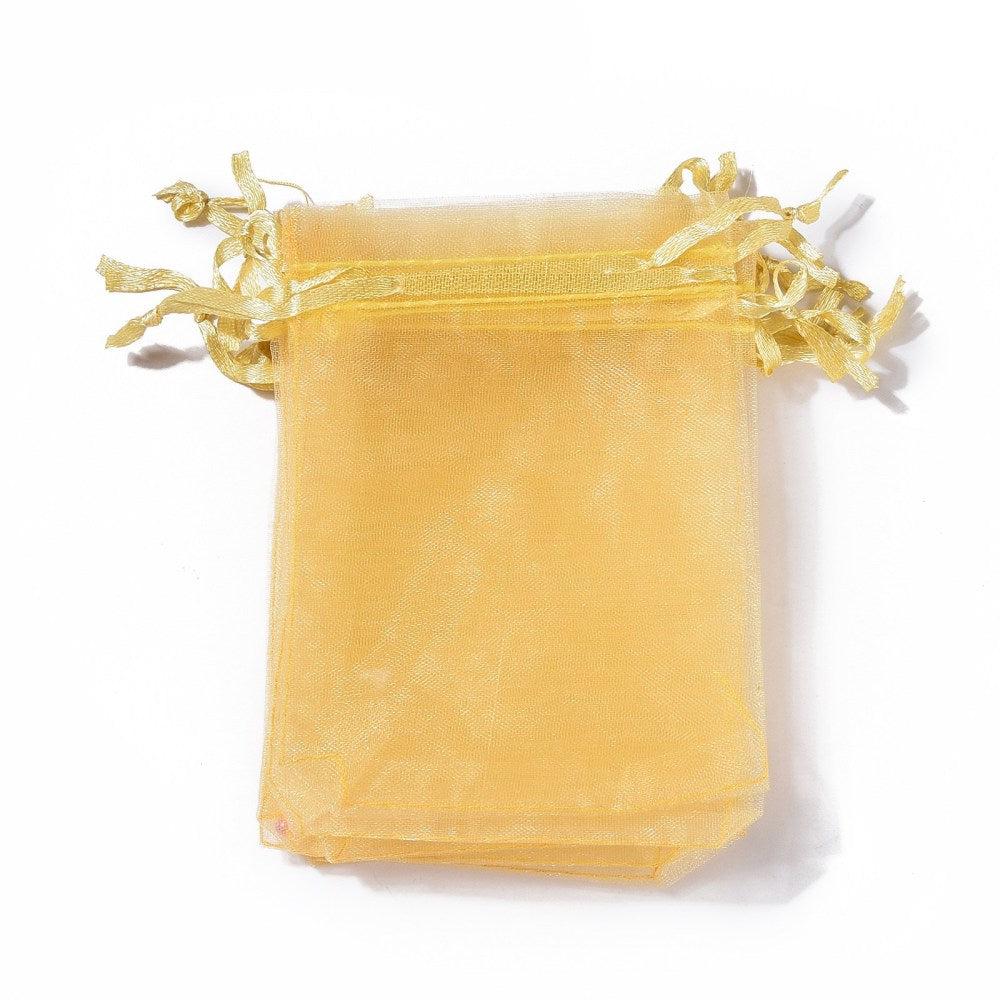 Organza zakjes gold 9x12cm - 5 stuks