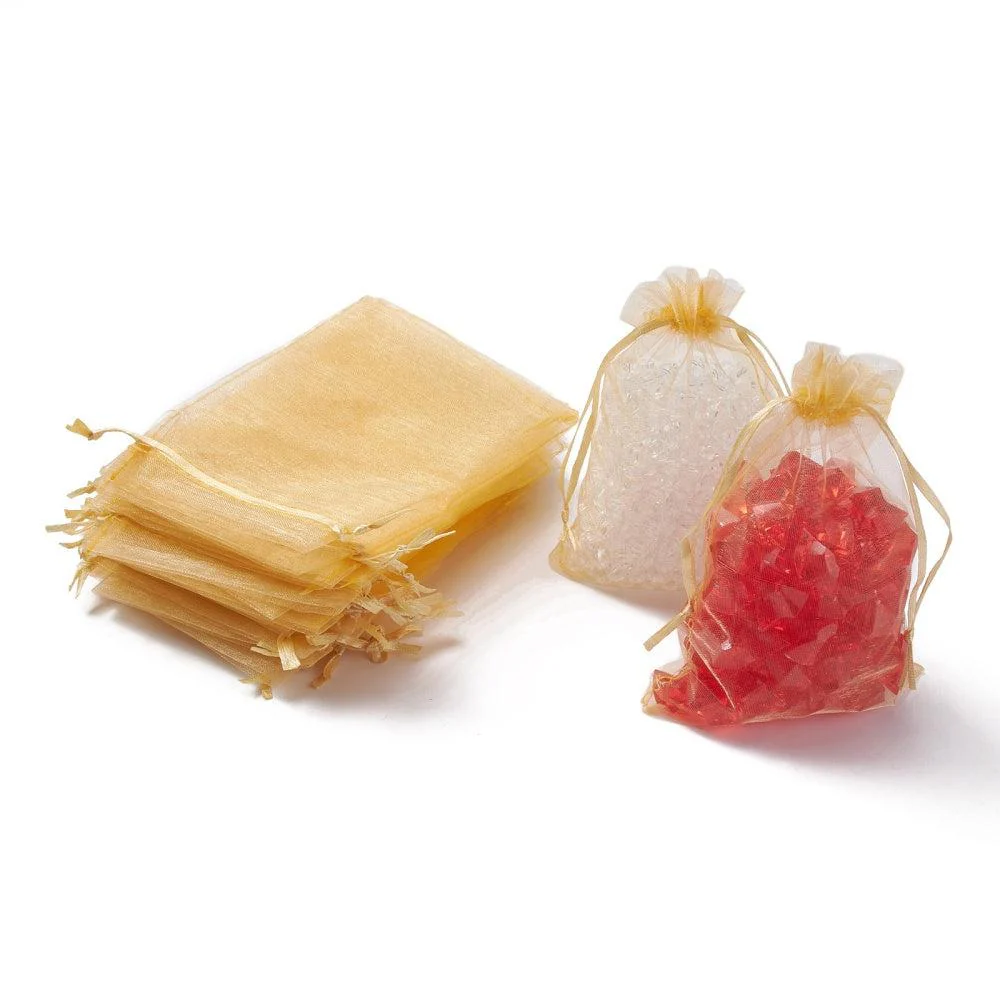 Organza zakjes Goud 10x15cm - 5 stuks - Image 2