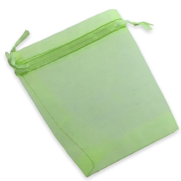 Organza zakjes groen 12x9cm - 5 stuks