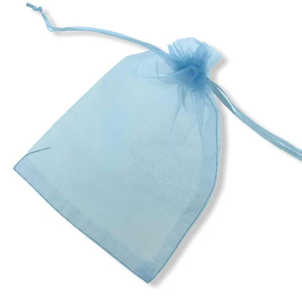 Organza zakjes lichtblauw 10x15cm - 5 stuks