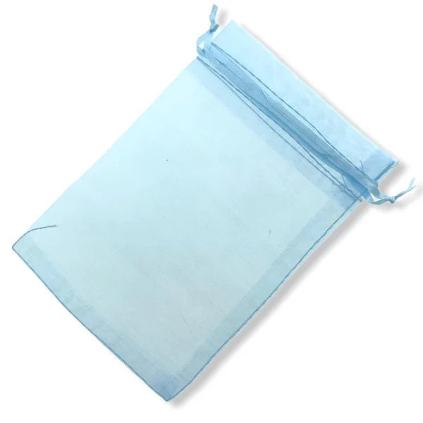 Organza zakjes lichtblauw 10x15cm - 5 stuks - Image 2