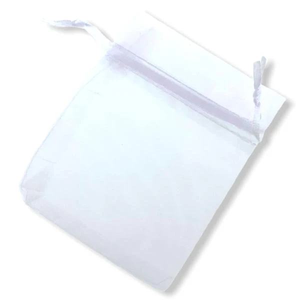 Organza zakjes wit 7x9cm - 5 stuks - Image 2