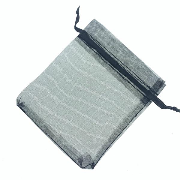 Organza zakjes zwart 11.5x9.5cm - 5 stuks - Image 2